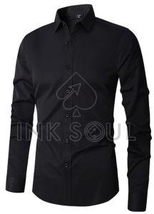 Mens Black Cotton Shirts