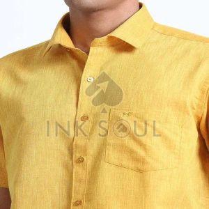 Mens Golden Cotton Shirts
