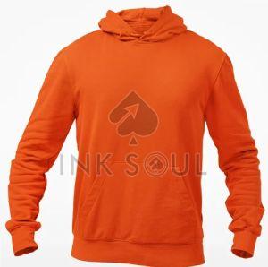 Mens Orange Cotton Hoodies