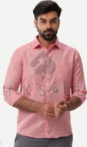 Mens Peach Cotton Shirts