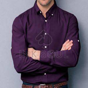 Mens Purple Cotton Shirts