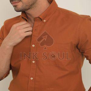 Mens Rust Cotton Shirts