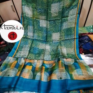 Ladies Concentric Grid Tussar Silk Stole