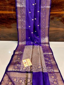 Ladies Purple Zari Banarasi Saree