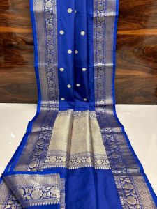 Ladies Royal Blue Zari Saree