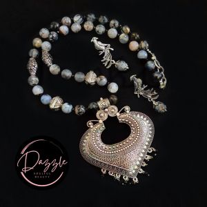 Ladies Silver Heart Pendant Necklace