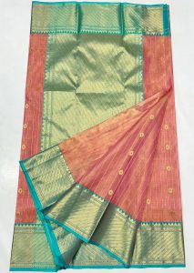 Ladies Turquoise Pallu Red Banarasi Saree
