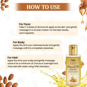 TNW Organic Virgin Cold Pressed Almond Oil