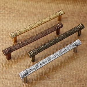 H Type Carved Zinc Door Pull Handle