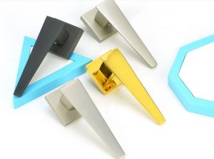 V Shape Plain Zinc Mortise Door Handle