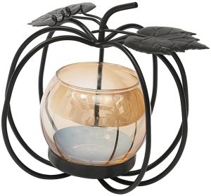Pumpking Glass Votive Candle Holder