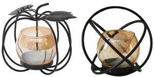 Pumpking Glass Votive Candle Holder