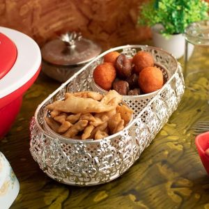 German Silver Bowl Set With Tray