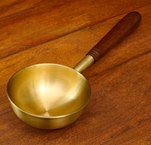 Premium Non Stick Brass Tadka Pan With Wooden Handle