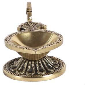 Pure Brass Diya with Swan Handle