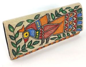 Hand Painted Jute Clutch Bag