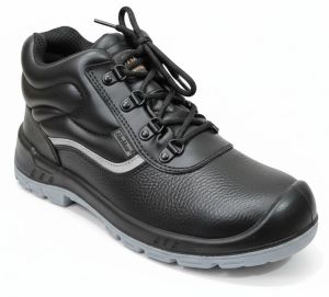 PU Black High Ankle Safety Shoes