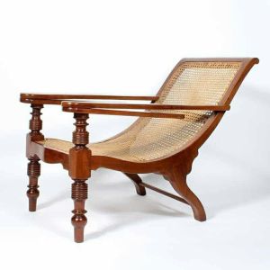 Cane Seat Extended Arm Planter Chair