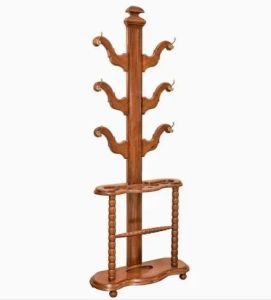 Hook Arm Umbrella Stand Wooden Rack