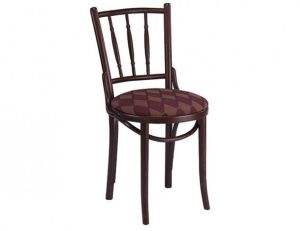 Slat Back Maroon Diamond Cushion Chair