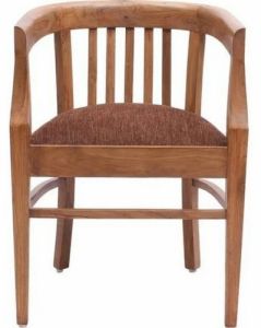 Slat Brown Cushion Wooden Chair