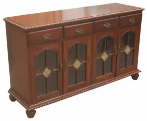 Stained Glass Panel Four Door Sideboard