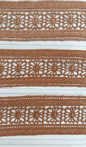 Decorative Brown Stitching Floral Lace
