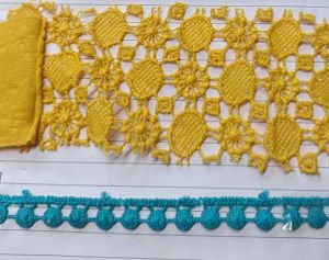 Dual Motif Mesh & Crochet Polyester Lace