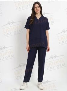 Ladies Dark Blue Scrub Suit