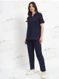 Ladies Dark Blue Scrub Suit