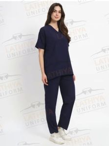 Ladies Dark Blue Scrub Suit