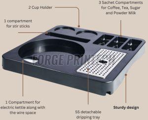 Square Electric Kettle Tray with 2 Cup Holder