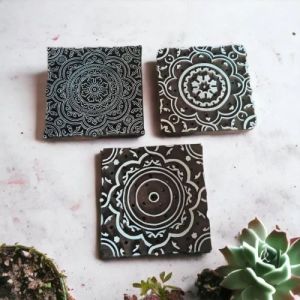 Square Sheesham Wood Printing Blocks