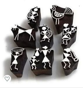 Warli Art Wooden Printing Block