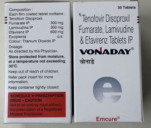 Vonaday Tenofovir Disoproxil Fumarate Lamivudine Efavirenz Tablet