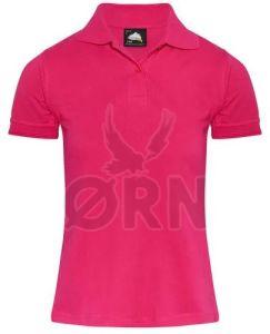Ladies Cotton Pink Polo T-Shirt