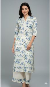 Cotton Flex Printed Straight Kurta Set