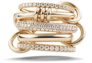 Luxury Lab Grown Diamond Chain Link Engagement Ring, 18K Gold Wedding Ring