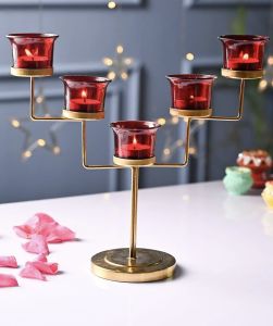 5 Holder Metal Tealight Candle Stand