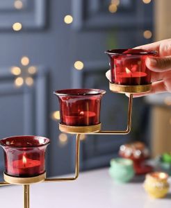 5 Holder Metal Tealight Candle Stand