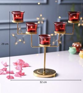 5 Holder Metal Tealight Candle Stand