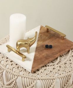 Marble And Wood Tray