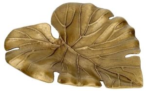 Aluminium Golden Leaf Shape Serving Tray