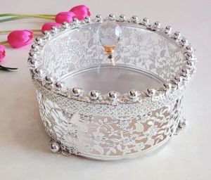 Brass Silver Dry Fruit Storage Box