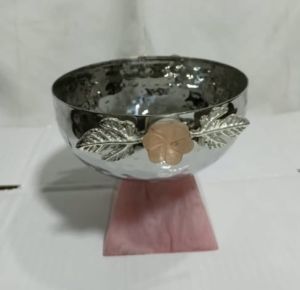 German Silver Bowl With Resin Base
