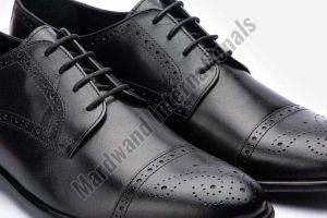 Handmade Black Premium Leather Lace Up Derby Shoes