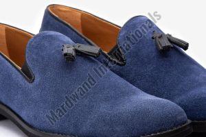 Handmade Blue Premium Leather Loafer Shoes