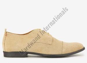 Beige Handcrafted Premium Leather Lace Up Shoes