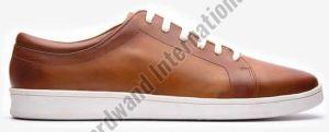Mens Tan Brown Leather Sneakers