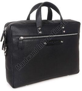Premium Black Handcrafted Leather Laptop Bag
